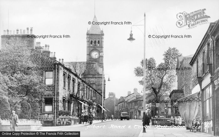 Photo of Colne, Albert Road And Town Hall c.1955