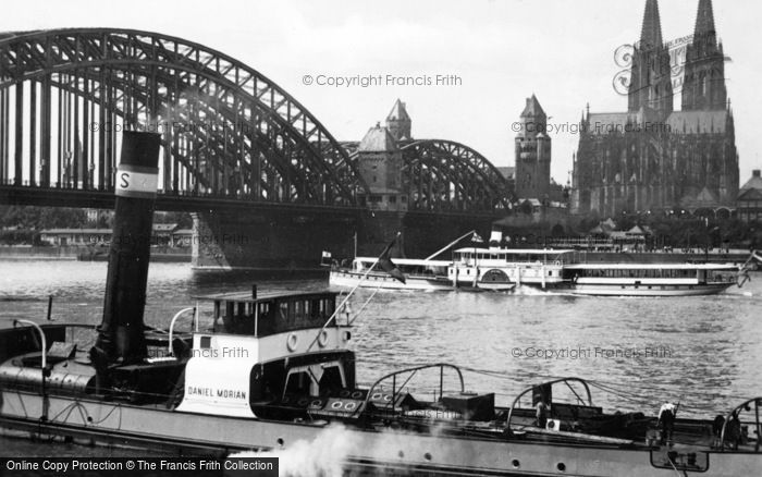 Photo of Cologne, View Of Hohenjollernbrucke And Cathedral c.1930