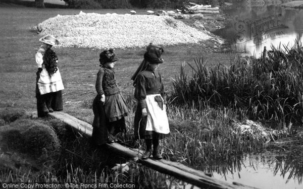 Photo of Coltishall, Crossing The Footbridge 1902