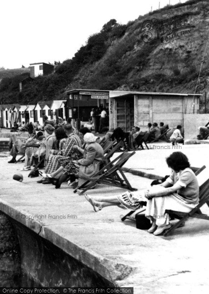 Photo of Colwell Bay, Deckchairs On The Seafront c.1955