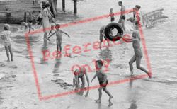 Families Playing On The Beach c.1955, Colwell Bay