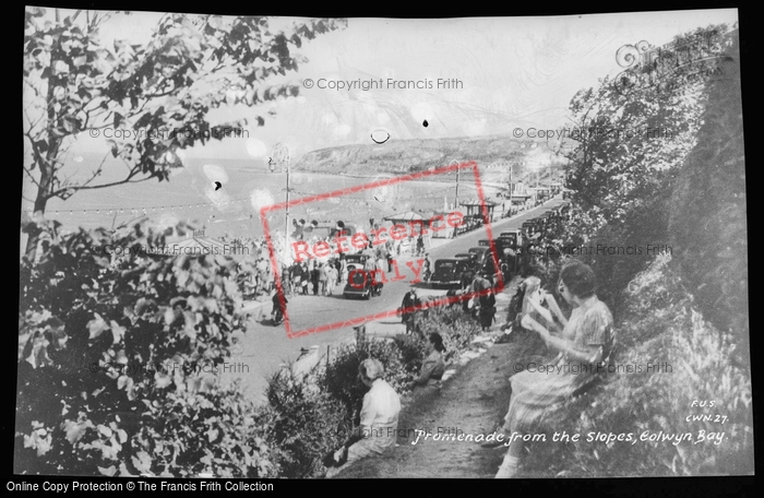 Photo of Colwyn Bay, Promenade From The Slopes c.1950