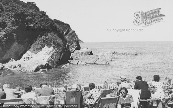 Photo of Combe Martin, Deck Chairs At Newberry Beach c.1955
