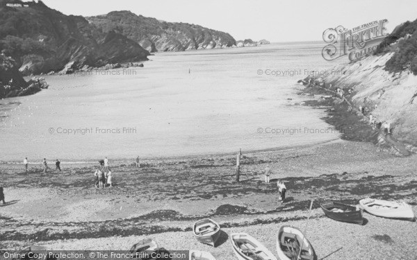 Photo of Combe Martin, The Harbour Beach c.1955