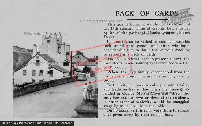 Photo of Combe Martin, The Pack Of Cards Hotel c.1950