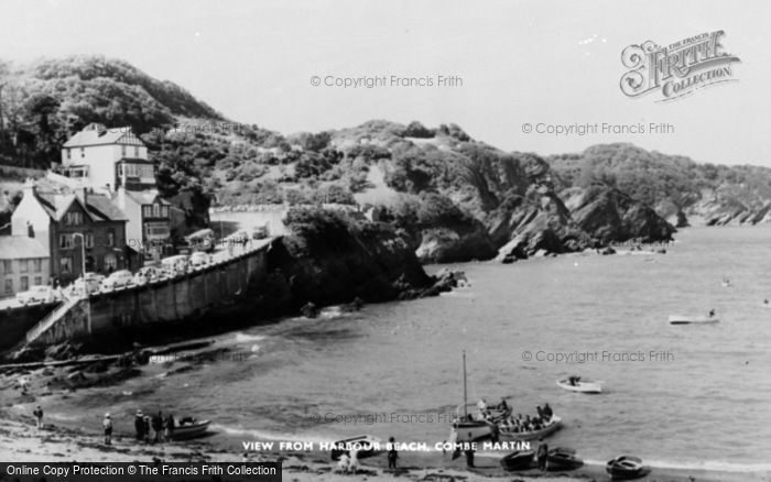 Photo of Combe Martin, View From Harbour Beach c.1965