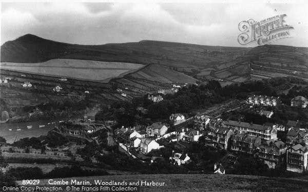 Photo of Combe Martin, Woodlands And Harbour 1940