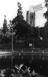 The Pond And Church Of St Michael The Archangel c.1955, Compton Martin