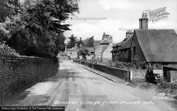 Photo of Compton, Village From Church Gate c.1955
