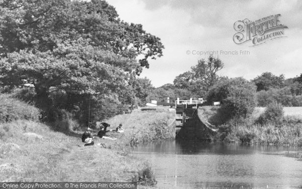 Photo of Congleton, Canal Lock And Boys Fishing c.1965