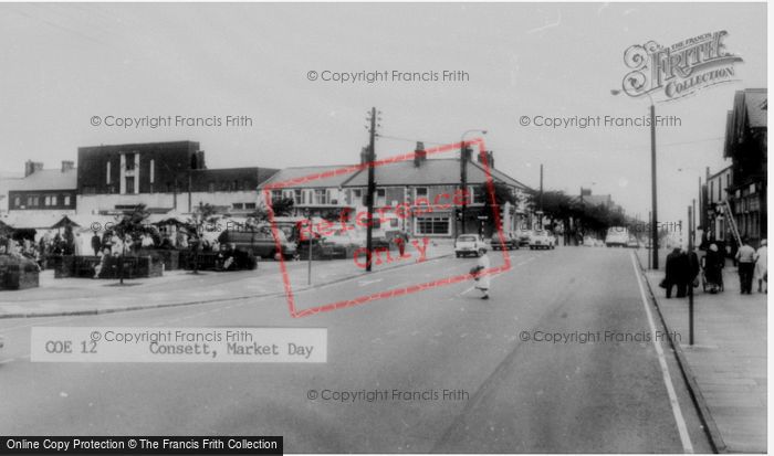 Photo of Consett, Market Day c.1965