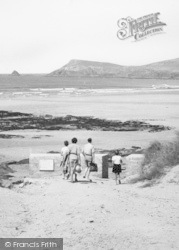 A Family Heading To The Beach c.1955, Constantine Bay