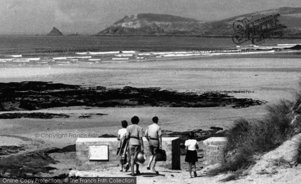Photo of Constantine Bay, Heading To The Beach c.1955