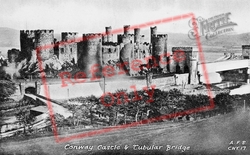 Castle And Tubular Bridge c.1935, Conwy
