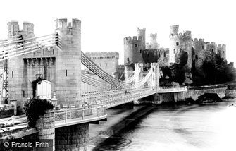 Conwy, the Castle and Suspension Bridge 1906