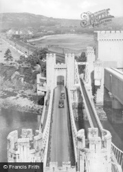 The Suspension Bridge From Castle c.1939, Conwy
