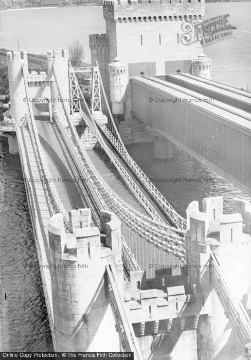 Photo of Conwy, The Suspension Bridge From Castle c.1939