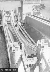 The Suspension Bridge From Castle c.1939, Conwy