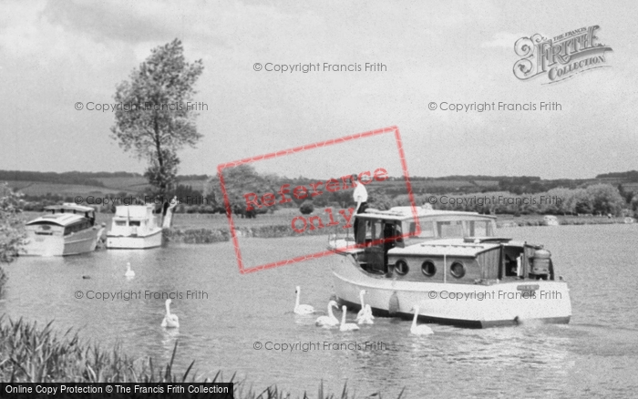 Photo of Cookham, River Boats And Swans c.1955