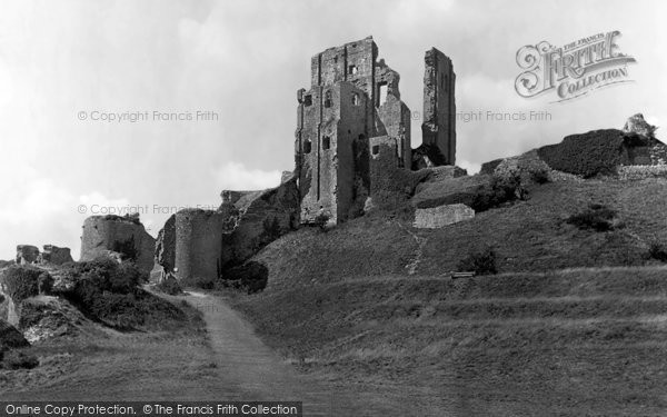 Photo of Corfe Castle, c.1955