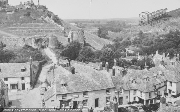 Photo of Corfe Castle, c.1955