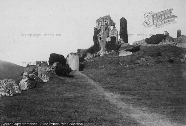 Photo of Corfe Castle, From Gateway 1890