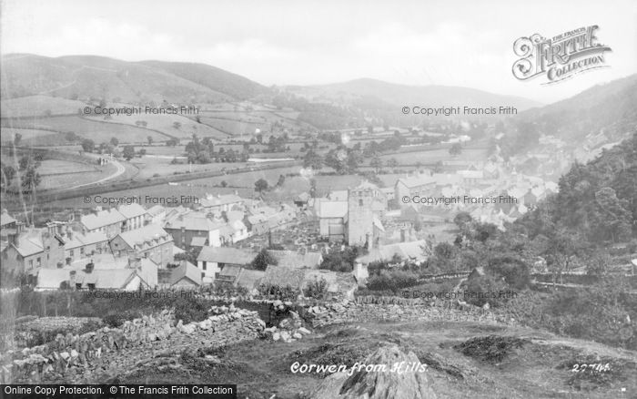 Photo of Corwen, From Hills 1888