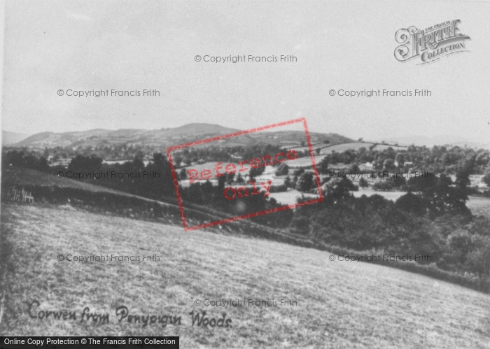 Photo of Corwen, From Penypigin Woods c.1935