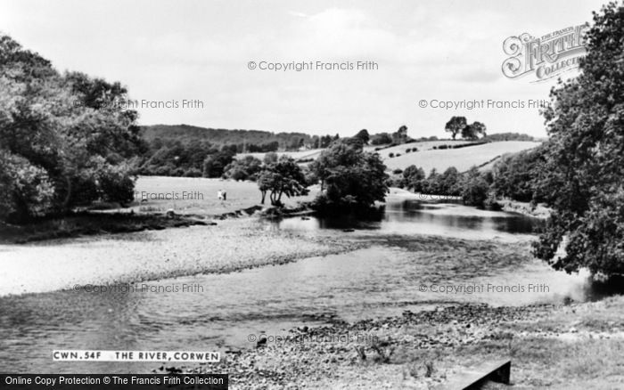 Photo of Corwen, The River Dee c.1955