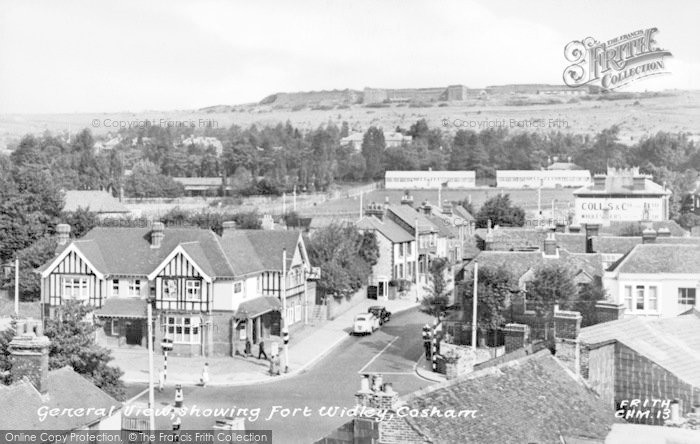 Photo of Cosham, General View Showing Fort Widley c.1955