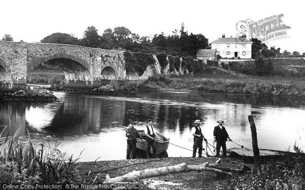 Photo of Countess Wear, Fishermen At The Bridge 1906