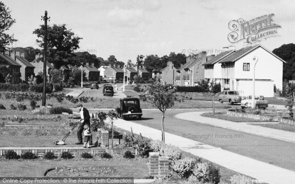 Photo of Cove, Mowing The Lawn, Whetstone Road, Pyestock Estate c.1960