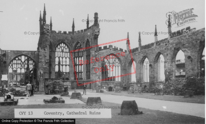 Photo of Coventry, Cathedral Ruins c.1955