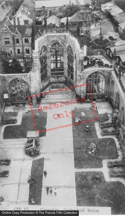 Photo of Coventry, Cathedral Ruins c.1955