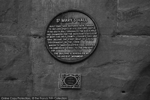 Photo of Coventry, Info Plaque, St Mary's Hall 2004
