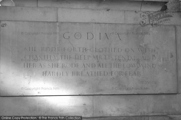 Photo of Coventry, Inscription, Lady Godiva's Statue 2004