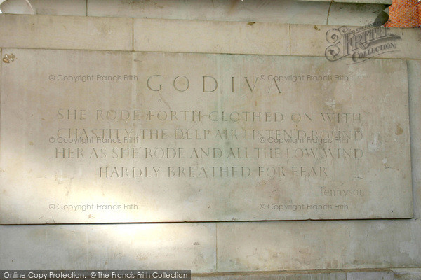 Photo of Coventry, Inscription, Lady Godiva's Statue 2004