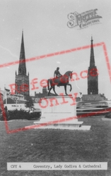 Lady Godiva And Cathedral c.1955, Coventry
