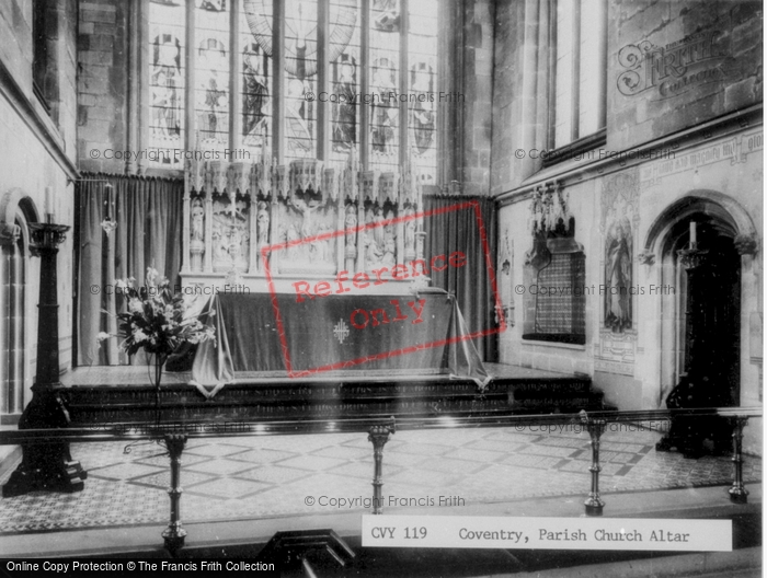 Photo of Coventry, Parish Church Altar c.1965