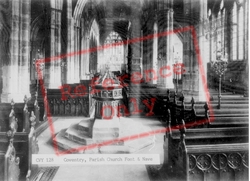 Parish Church Font And Nave c.1965, Coventry