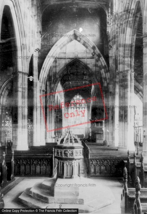 Photo of Coventry, Parish Church Font And Nave c.1965