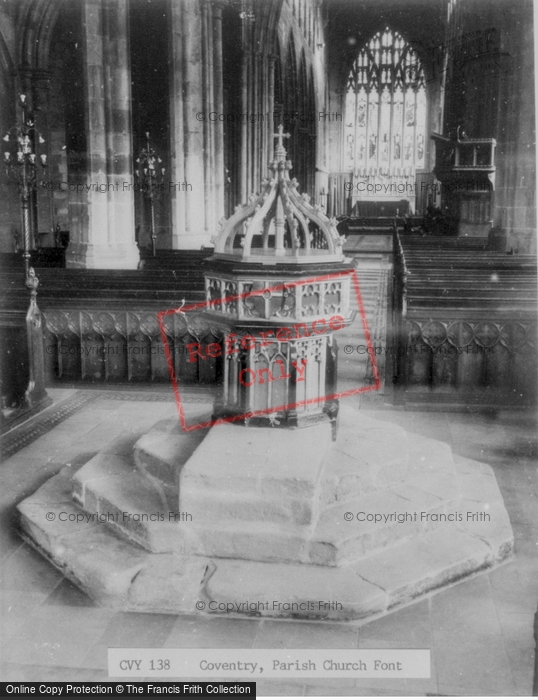 Photo of Coventry, Parish Church Font c.1965