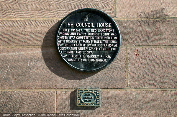 Photo of Coventry, Plaque, The Council House 2004