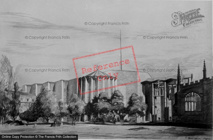 Photo of Coventry, Sketch Of New Cathedral From The West c.1960