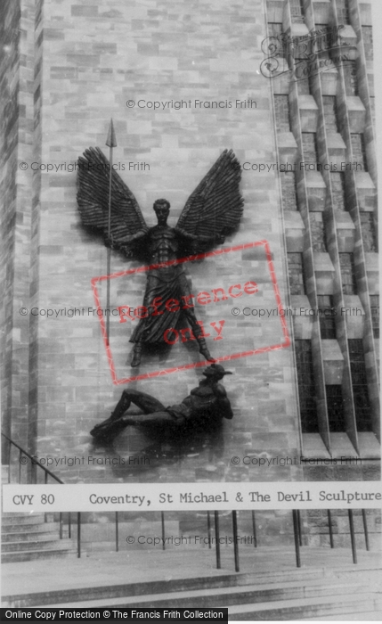 Photo of Coventry, St Michael And The Devil Sculpture c.1965
