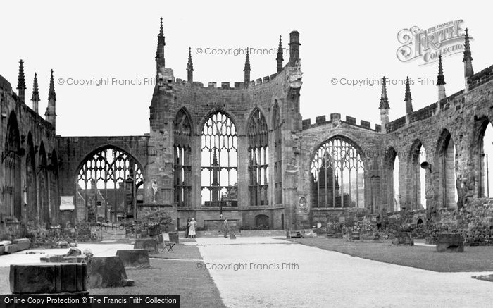 Photo of Coventry, the Cathedral Ruins c1955