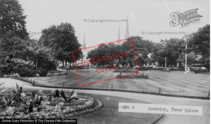Photo of Coventry, Three Spires c.1955