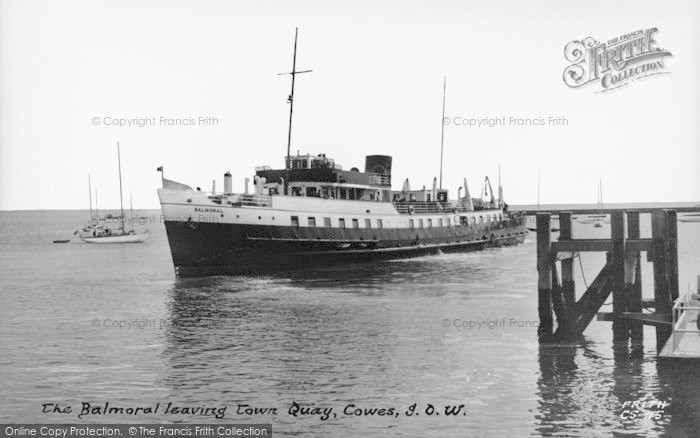 Photo of Cowes, The Balmoral  Leaving Town Quay c.1955