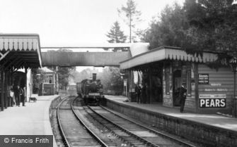 Cranleigh, Train arriving at the Station 1908