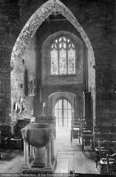 Photo of Crantock, St Carantock's Church, The Font 1912